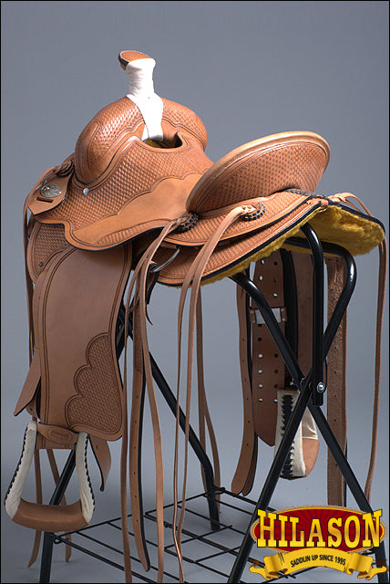 HILASON Western Horse Saddle American Leather Ranch Roping Cowboy | Hand Tooled Wade & For Horses