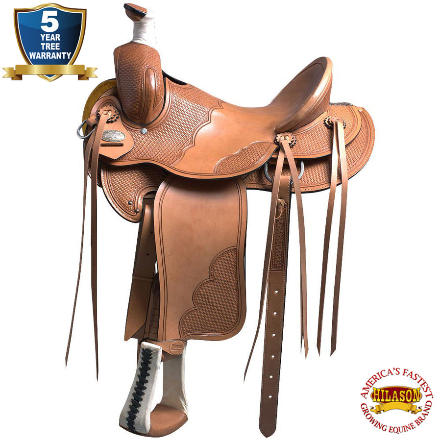 15 In W. H. Saddle American Leather Ranch Roping Cowboy Hilason – by Hilason – Cowboy and equestrian accessories