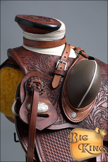 HILASON Western Horse Wade Saddle American Leather Ranch Roping Mahogany | Hand Tooled & For Horses