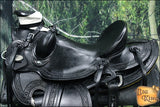HILASON Western Horse Wade Saddle American Leather Ranch Roping Black | Hand Tooled | Horse Saddle | Western Saddle | Wade & Roping Saddle | Horse Leather Saddle | Saddle For Horses
