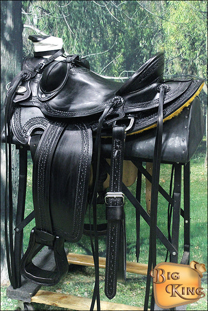 HILASON Western Horse Wade Saddle American Leather Ranch Roping Black | Hand Tooled & For Horses