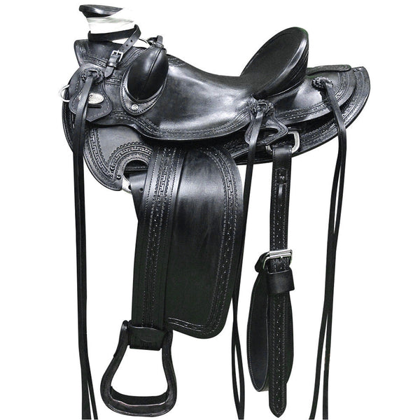 Western Horse Wade Saddle American Leather Ranch Roping Black - Uhorse