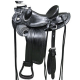 HILASON Western Horse Wade Saddle American Leather Ranch Roping Black | Hand Tooled & For Horses