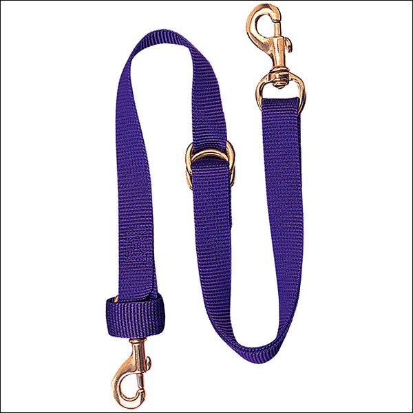 1X40 Horse Tack Deluxe Nylon Tie Down Strap with Brass Snap Purple - Uhorse