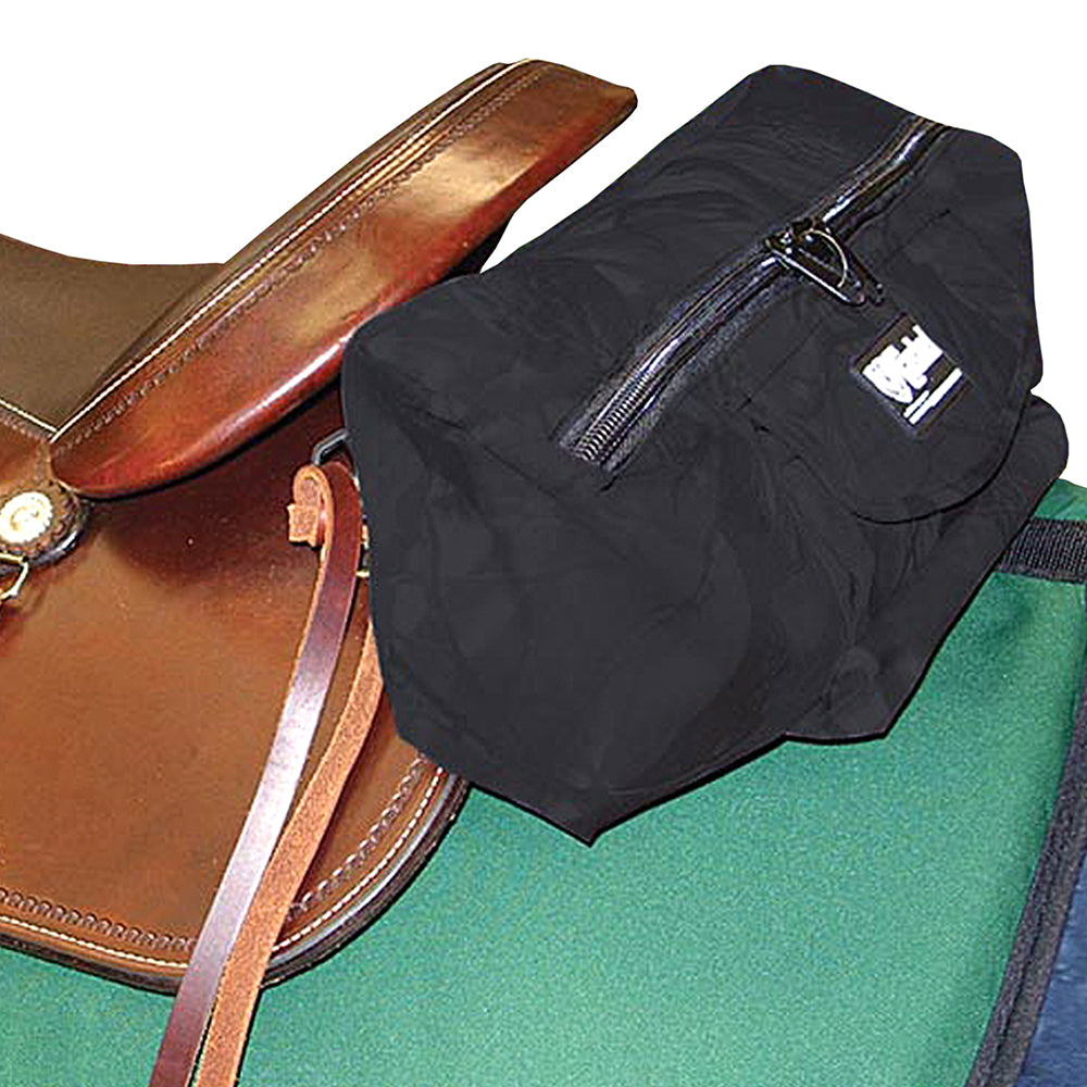 15X6X4 Classic Equine Cantle Bag W/ Jacket Roll Up Liner Black