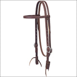 5/8" Weaver Working Cowboy Browband Horse Leather Headstall Stainless Steel