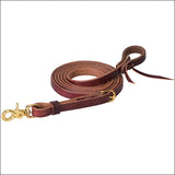 Weaver Horse Tack Working Cowboy Leather Reins W/ Solid Brass Snap Chestnut