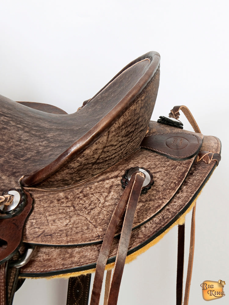 HILASON Western Horse Wade Saddle American Leather Ranch Roping Dark Brown | Hand Tooled & For Horses
