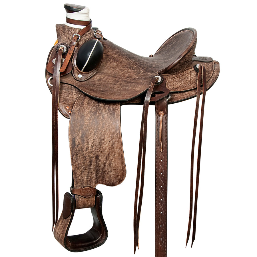 15 In Western Horse Saddle American Leather Wade Ranch Roping Dark Brown Hilason - Uhorse