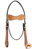 Western Horse Headstall Tack Bridle American Leather Pink Fringes Hilason