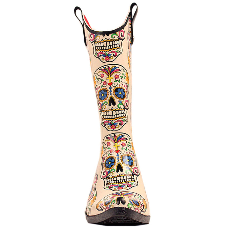 Blazin Roxx Roxy Ladies Sugar Skull Rain Boots Waterproof Snip Toe Cowgirl Heel