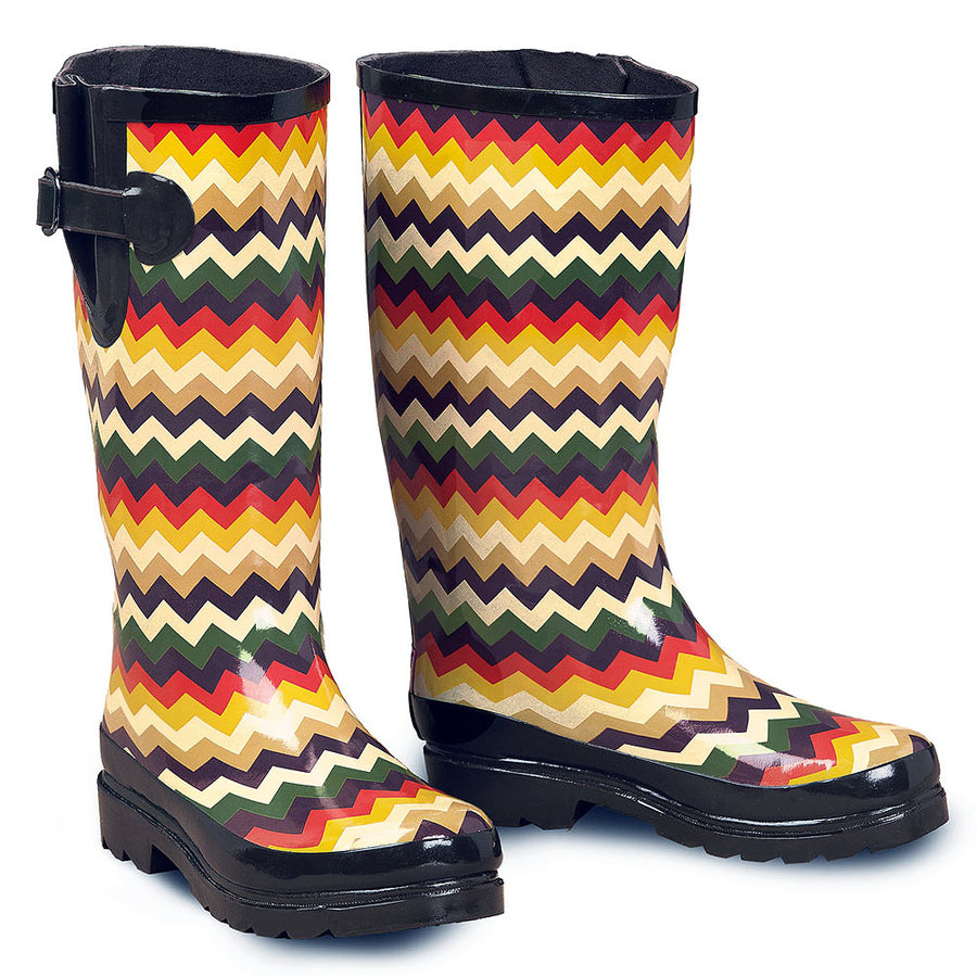 M&F Western Blazin Rox Leanne Ladies Rain Boot Waterproof Chevron Zigzag Pattern - Uhorse