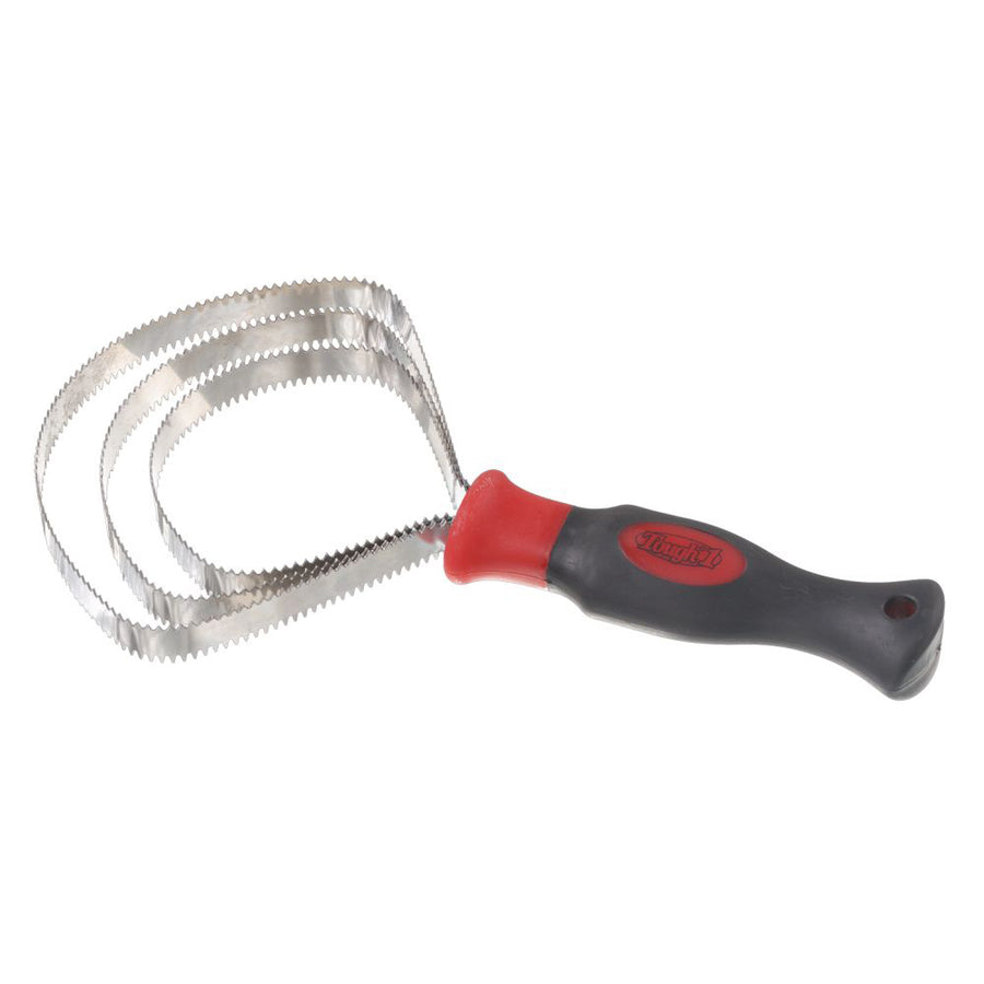 Tough 1 H. Tk. Great Grips Metal Curry 3 Ss Blade W/ Handle Black Red by Hilason – Cowboy and equestrian accessories