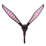 HILASON W. H. Genuine Leather Headstall & Breast Collar Set Pink by Hilason – Cowboy and equestrian accessories