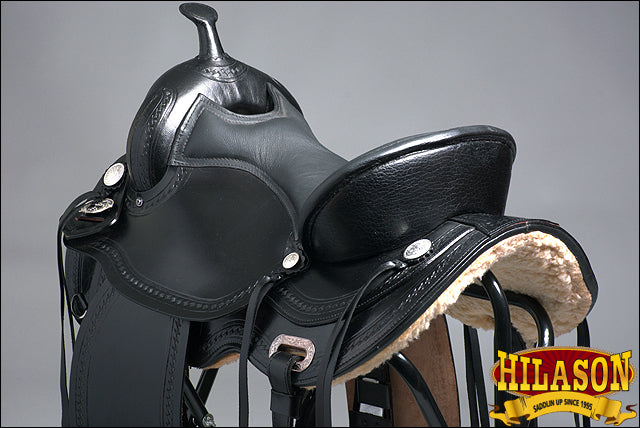 HILASON Western Horse Saddle American Leather Treeless Trail Pleasure | Barrel for Horses