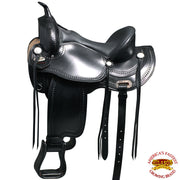 HILASON Western Horse Saddle American Leather Treeless Trail Pleasure | Barrel for Horses