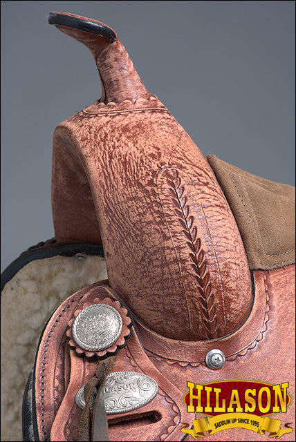 HILASON Western Horse Saddle American Leather Treeless Trail Pleasure | Barrel for Horses