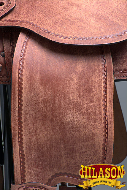 HILASON Western Horse Saddle American Leather Treeless Trail Pleasure | Barrel for Horses
