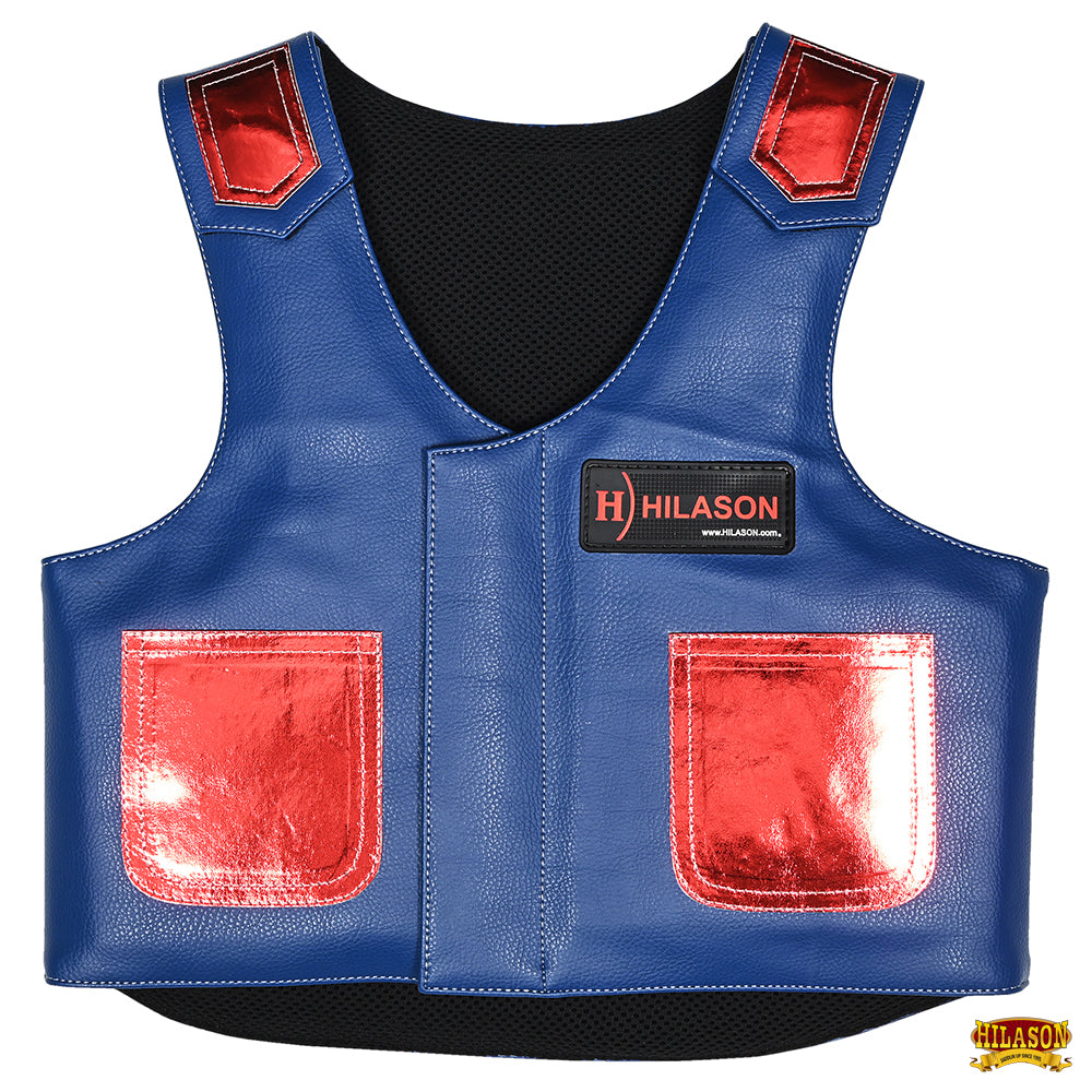 thumbnail image 2 of HILASON Equestrian Horse Riding Vest Safety Protective Leather Maroon Bull Riding Gear Horse Riding Protective Vest – 2 of 13