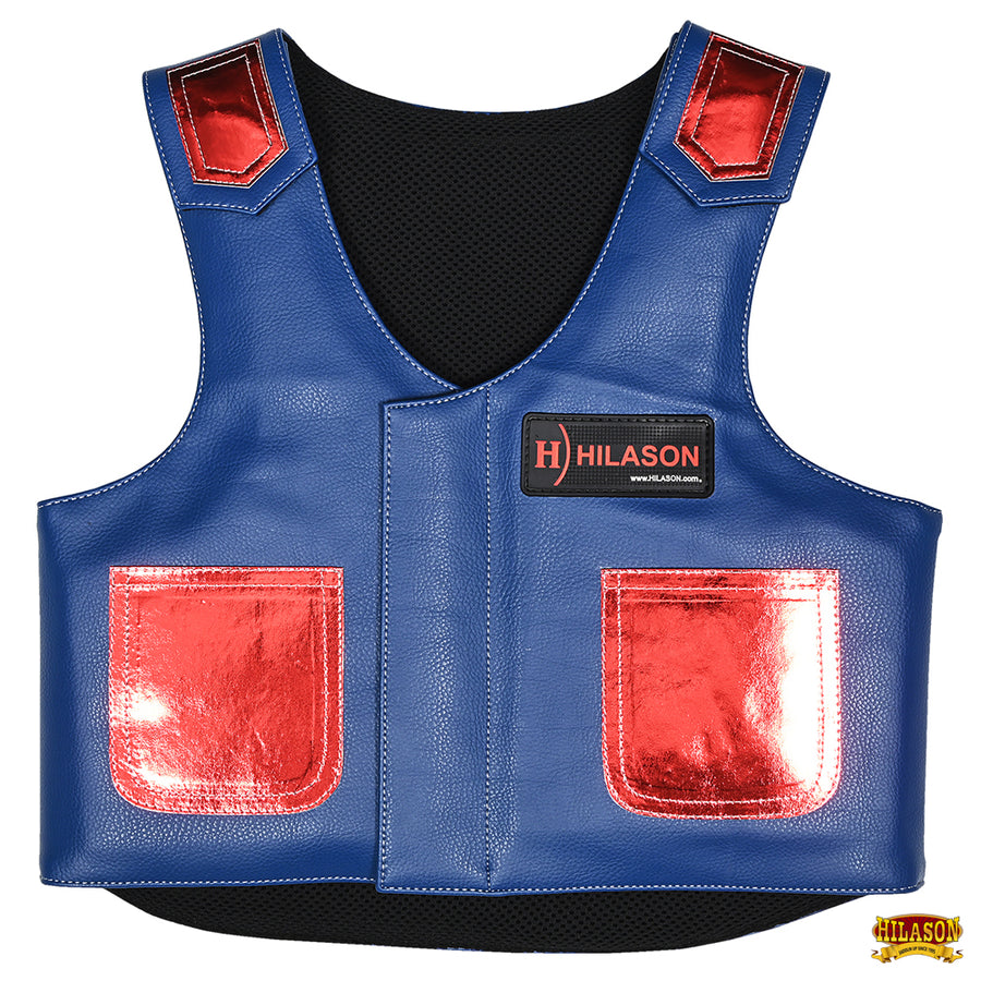 Hilason Junior Youth Bull Riding Pro Rodeo Leather Protective Vest Chaps
