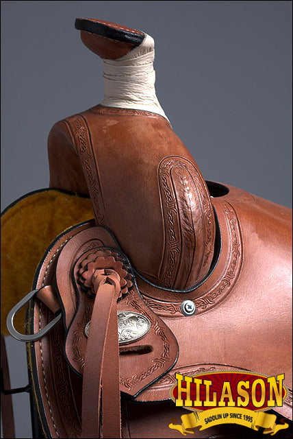 HILASON Western Horse Saddle American Leather Ranch Roping Trail Mahogany | Hand Tooled Wade & For Horses