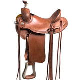 15 In Western Horse Saddle American Leather Ranch Roping Trail Hilason Mahogany - Uhorse