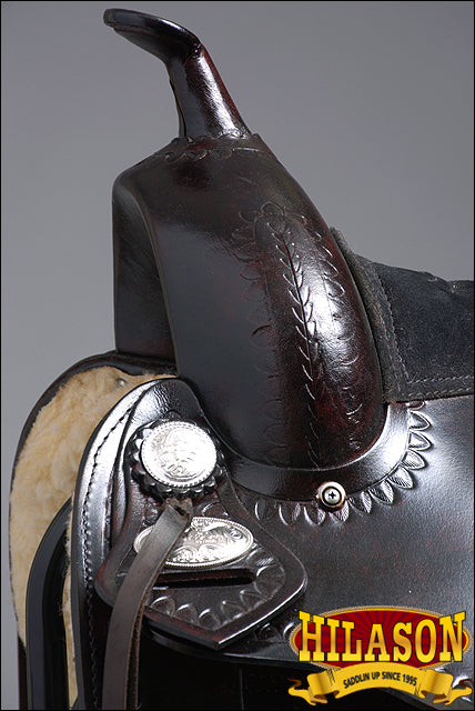 HILASON Western Horse Saddle American Leather Treeless Trail Pleasure | Barrel for Horses