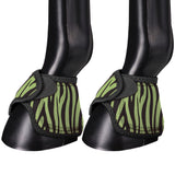 Small Tough 1 No Turn Neoprene Vented Horse Leg Bell Boots Pair Neon Zebra