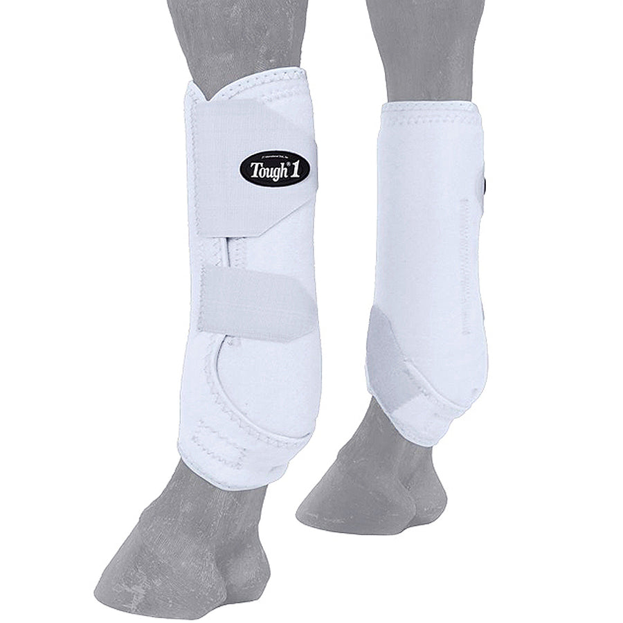 Large Tough 1 Extreme Vented Flexible H. Leg Sport Boots Rear White – by Hilason – Cowboy and equestrian accessories