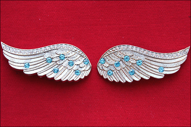 HILASON Screw Back Concho Angel Wings Bling Nickel Plated Saddle Color | Bridle Conchos Slotted
