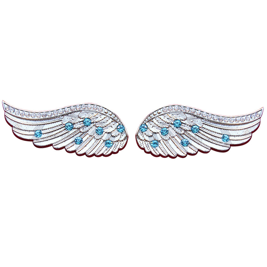 Set Of 8 Screw Back Concho Angel Wings Bling Nickel Plated Saddle Hilason - Uhorse
