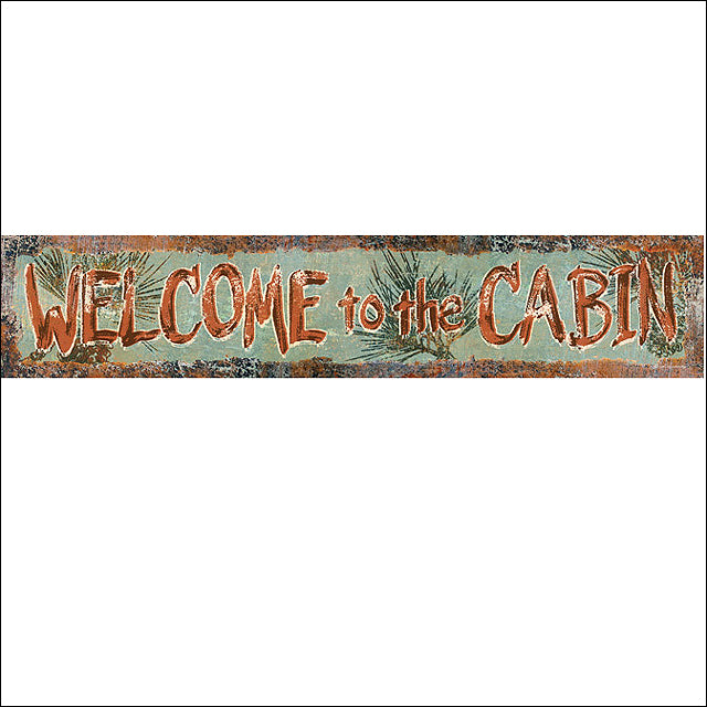 19.3X3.5 Rivers Edge Home Décor Heavy Metal Steel Welcome Cabin Durable Tin Sign