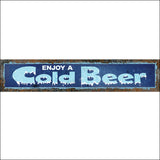 19.3X3.5 Rivers Edge Home Décor Heavy Metal Steel Cold Beer Durable Tin Sign