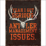 Rivers Edge Home Décor Heavy Metal Steel Antler Management Durable Tin Sign