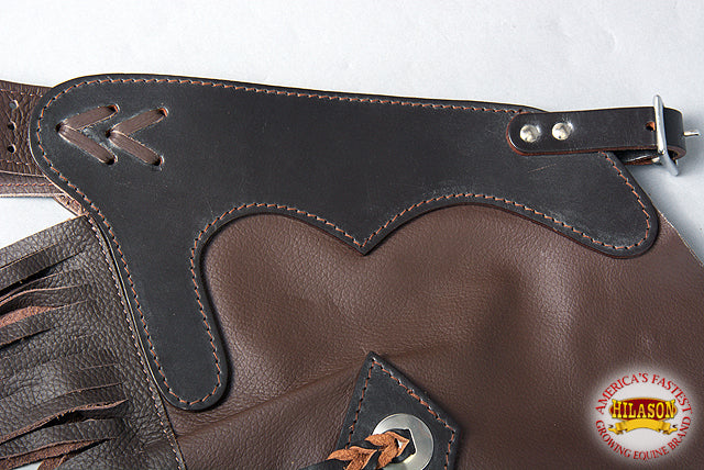 Hilason Hand Picked Bull Riding Chinks Chaps Pro Rodeo Bronc Genuine Leather