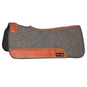 HILASON Western Wool Felt Horse Saddle Pad W/ Distressed Wear Leather | for Horses