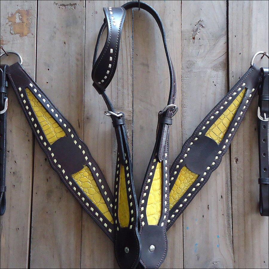 HILASON Western Genuine American Leather Horse Headstall and Breast Collar Set - Uhorse