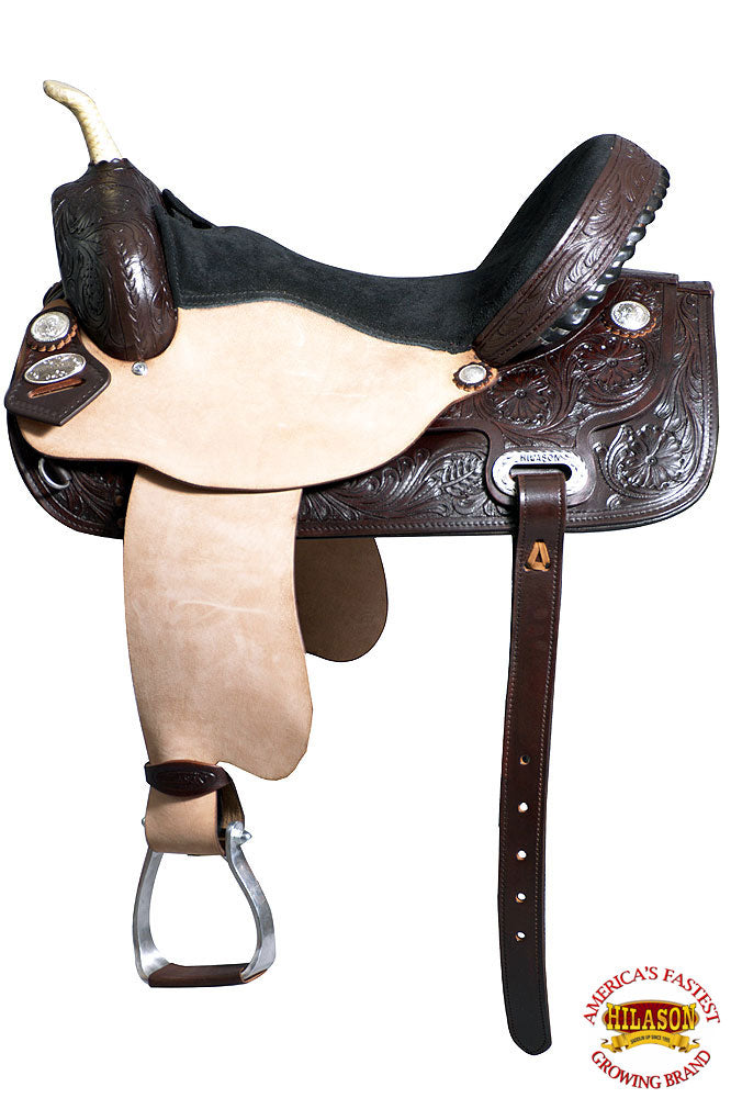 17 In Flex Tree Western Horse Saddle Leather Trail Barrel Racing Hilason - Uhorse