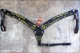 Hilason Western Horse Headstall & Breast Collar American Leather Black Yellow