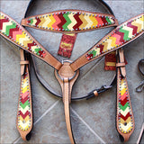 HILASON Western Horse Headstall Breast Collar Set Tack American Leather| Headstall Bridle for Horses Western | Horse Headstall Bridle | Western Headstalls Bridle for Horses