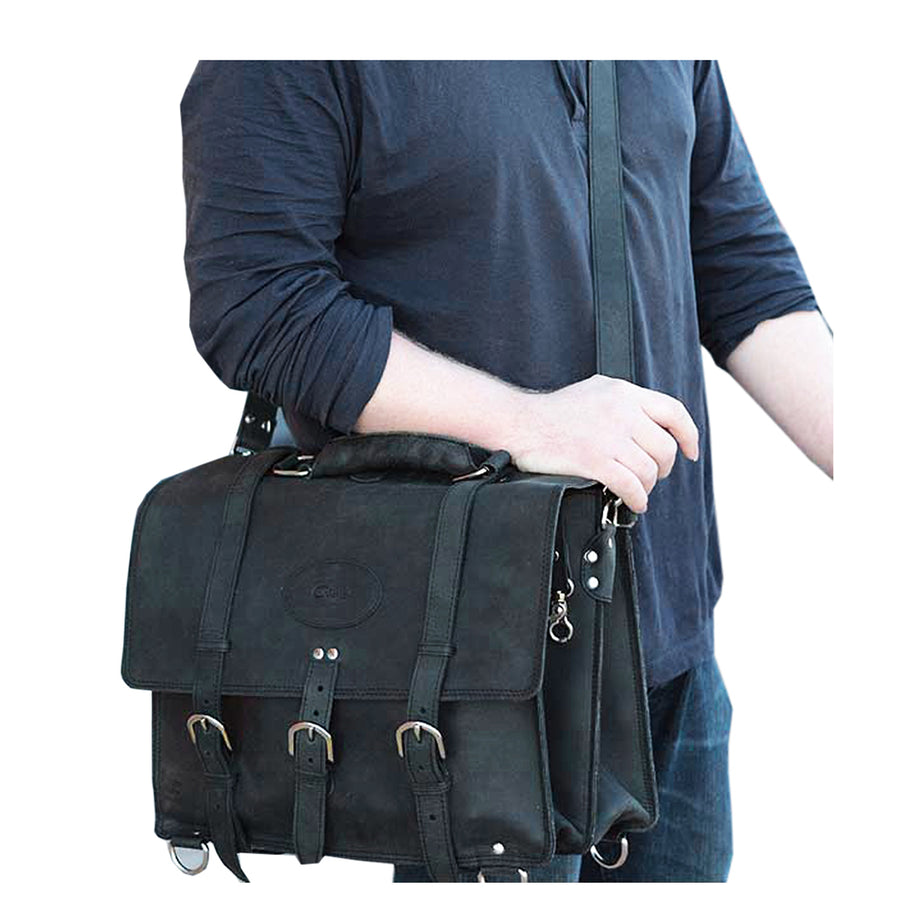 Briefcase Backpack Laptop Bag Glanor Buffalo Leather Hand - Uhorse