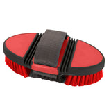Hilason Plastic Body Brush for Horses, 7.25 x 3.75 Inch Horse Grooming Brush with Stiff Bristles & Comfortable Grip