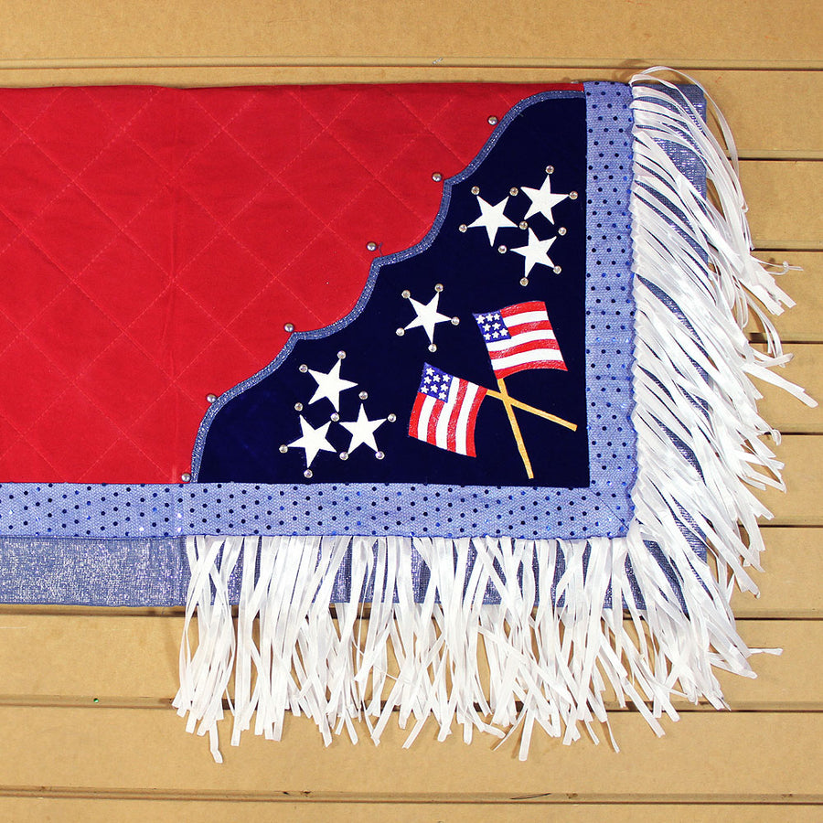 U-Hilason Handpaint Show Barrel Racing Saddle Blanket Pad Patriotic Us by Hilason – Cowboy and equestrian accessories