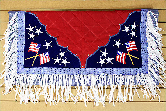 U-Hilason Handpaint Show Barrel Racing Saddle Blanket Pad Patriotic Us Flag