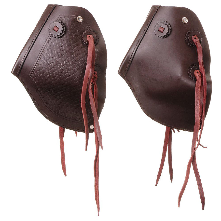 16" Tough 1 Saddle Leather Royal King H. Stirrups Pair Tapadero Dark by Hilason – Cowboy and equestrian accessories