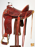 HILASON Western Horse Wade Saddle Leather Ranch Roping Mahogany | Hand Tooled & For Horses