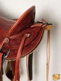 HILASON Western Horse Wade Saddle Leather Ranch Roping Mahogany | Hand Tooled & For Horses