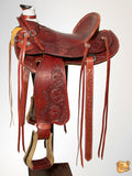 Western Horse Wade Saddle Leather Ranch Roping Mahogany Hilason