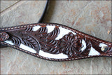 Hilason Western Horse Headstall Bridle American Leather Brown White