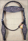 HILASON Western Horse Headstall Breast Collar Set Tack Genuine American Leather